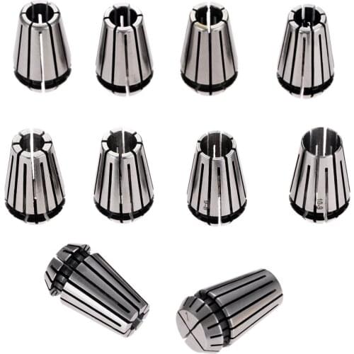 DRELD 10pcs ER16 1mm-10mm Spring Collet Set For CNC Milling Machine Engraving Lathe Tool 0.008mm Accuracy
