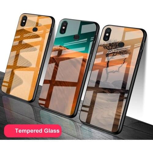The endless desert Tempered Glass Phone Case For Redmi Note 5 6 7 8 9 Pro Note8T Note9S Redmi8 9 Cover Shell