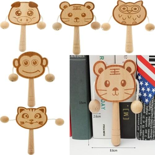 Wooden Drum Rattle Kids Baby Musical Instrument Educational Toy Gift Toddler Percussion Musical Instrument Toy For Baby