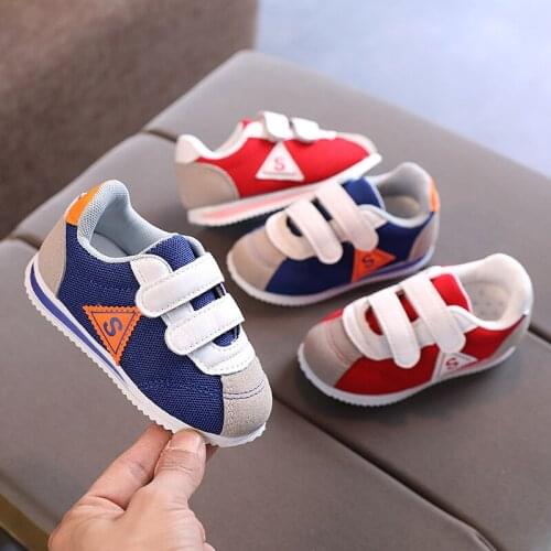 2021 autumn new kids shoes boys and girls childrens Velcro net shoes breathable childrens lightweight running sneakers