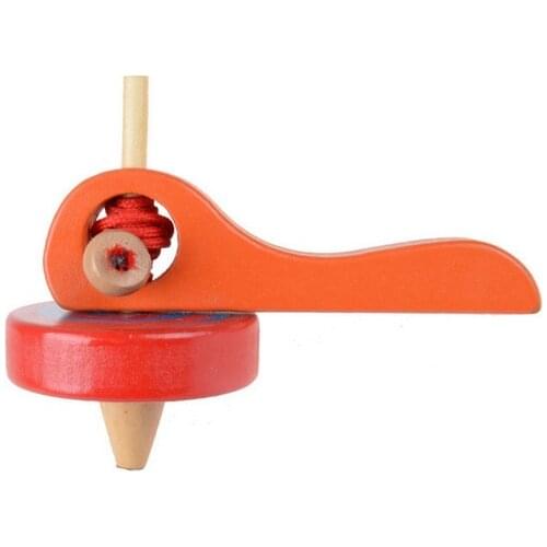 Children Wire Gyro Wooden Peg-top Spinning Top Gyro Puzzle Nostalgic Kids Toys Parental Toys Gifts 2021