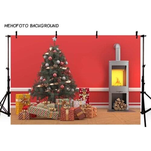 Photography Backdrops Christmas Background Fireplace Tree Winter Snow Window Interior Baby Birthday Background For Photo Studio