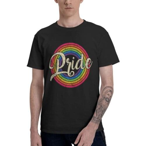 Gay Pride T Shirt Men Short Sleeve Cotton T-shirts Homosexual LGBT Rainbow Tees Top Streetwear Tshirts Gift