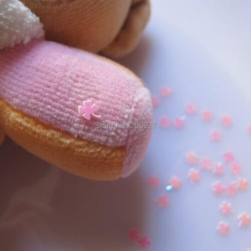 GD19-1 20g/bag Cute Pink AB Lucky Leaf Nail Art Shinny Glitter Cute Decoration Nail Art Decoration