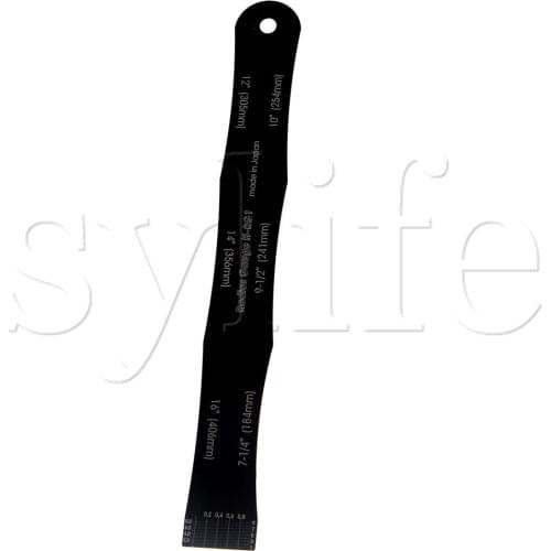 Steel Fretboard Fingerboard Radius Gauge Ruler for Bass Guitar Black