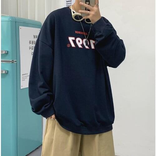 Neploha Korean 1997 Letter Printed Mens Sweatshirts 2020 Autumn Casual O neck Man Baggy Hoodies Oversized Tops Men Clothing