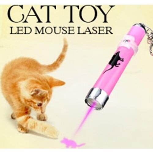 Pets Laser Toys Portable Creative And Funny Pet Cat Toys LED Laser Pointer Light Pen With Bright Animation Mouse Shadow Random