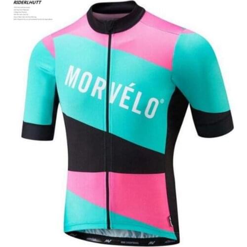 2019 morvelo Summer Short Sleeve Cycling Jersey Tops Hombre Road Racing Bike Clothing MTB Bicycle Clothes