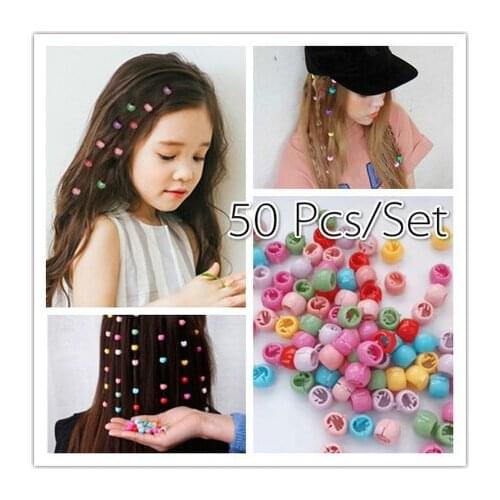 50 PCS Mini Hair Claw Clips For Women Girls Cute Candy Colors Plastic Hairpins Hair Braids Maker Beads Headwear Hair Accessories