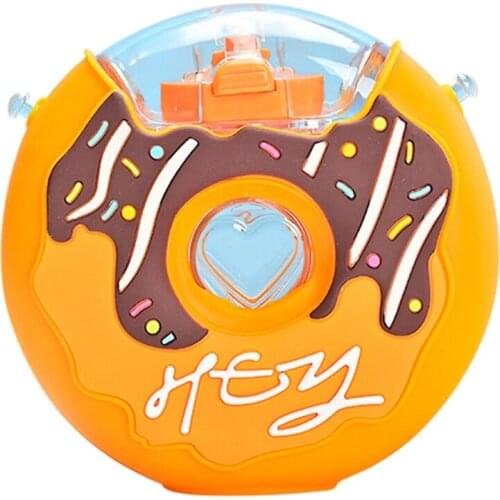 Cartoon Creative Donut Water Bottle with Straw Plastic Cup Portable Children Baby Cute Water Bottles Drinking Gifts for Kids
