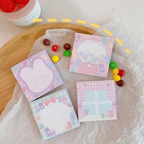 Cartoon Girl Sweetheart Candy Memo Pad Student Message Memo Note Paper N Times Sticker Cartoon Memo Kawaii Stationery