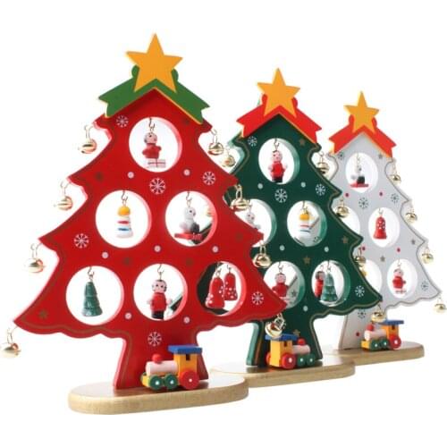 22cm DIY Merry Christmas LED Tree Package with Lights Christmas Decoration Table Top Mini Christmas Tree Christmas Gift