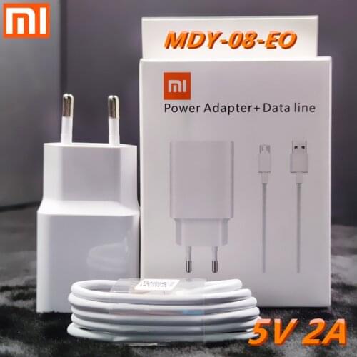 Original Xiaomi Charger 5V2A EU MDY-08-EO charge adapter Micro usb cable For Redmi 7 7A 6 6A 5A 4A 4X note 6 pro/A2 lite