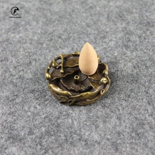 Antique Copper Lotus Incense Burner Cup Lid Shelf Retro Brass Animal Tea Pets Home Decorations Accessories Desk Ornaments