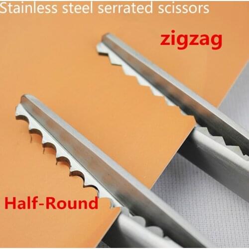 Various sizes of stainless steel serrated scissors for sewing, decorative zigzag cutting tools for fabric cutting