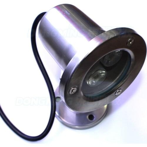 Silver body stainless steel Convex lens underwater lighting aquarium red/green/blue 3w DC12 V led underwater lights for pool