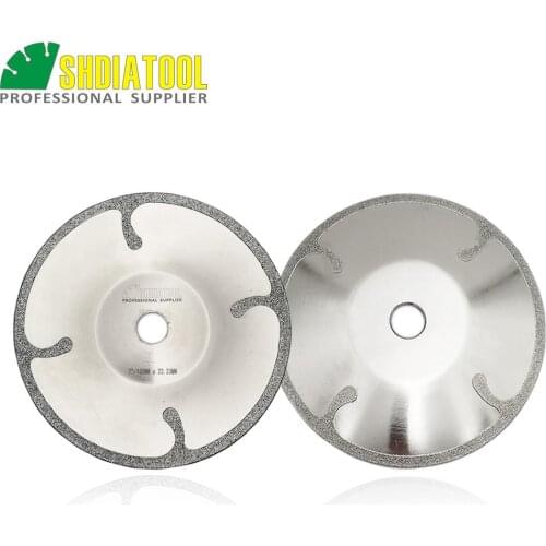 SHDIATOOL 2pcs/pk 180mm/7" Coated Bowl-shaped Reinforced Diamond Cutting & Grinding Blade Electroplated Diamond Grinding Disc
