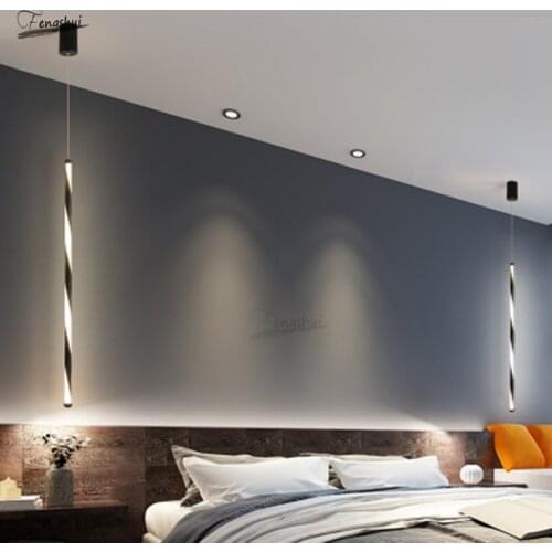 Nordic Minimalist Lines Light Fixture Modern Design LED Cafe Loft Living Dining Room Hanging Lamp Study Bedroom Decor Luminaria