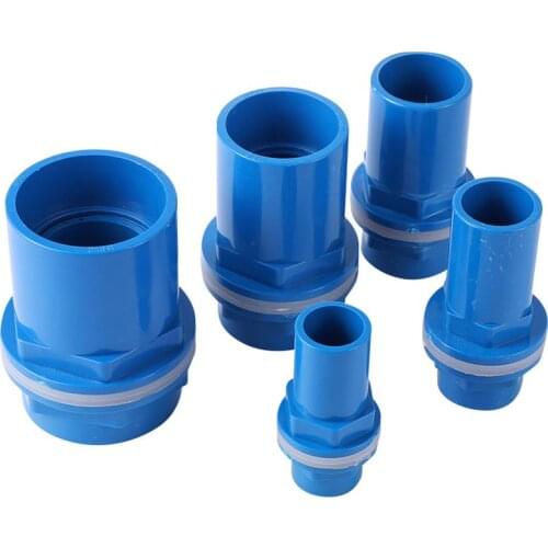 20/25/32/40/50mm Blue PVC Waterproof Pipe Butt Connector Garden Irrigation Tube Joint Fish Tank Aquarium Couplings Adapters