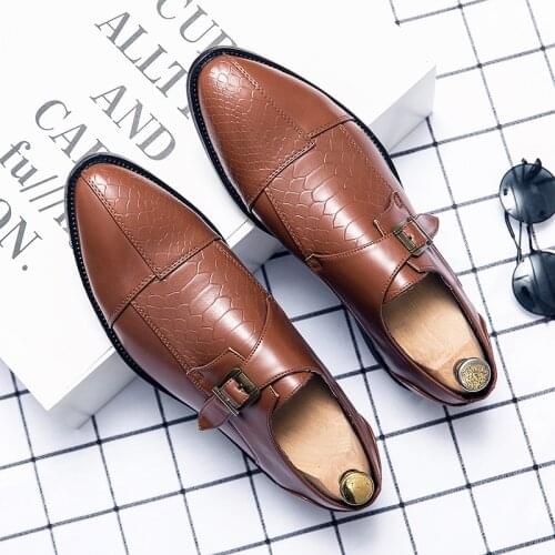 Spring Autumn Vintage Men Casual Shoes British Formal Dress Leather Shoes Designer Pointed Toe Loafers Business Wedding Oxfords
