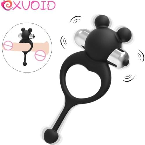EXVOID Penis Vibrating Ring Bullet Vibrator Sex Toys for Men Male Erection Delay Ejaculation Adults Products Long Lasting Sextoy