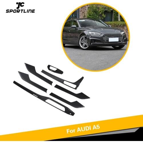 For Audi A5 Sedan 2016 - 2019 Add On Style Carbon Fiber Interior Cover Trim Left Hand Drive Only 7 Pieces Set