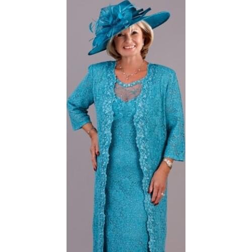 2020 New Plus Size Godmother Dress vestido de festa longo madrinha Lace Mother of the Bride Groom Dresses with Jacket