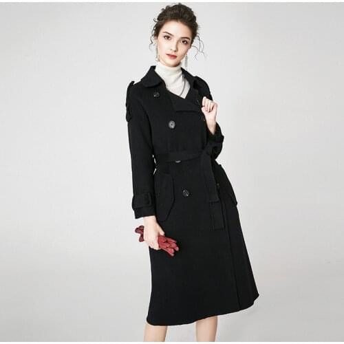 Winter Loose Double-sided Cashmere Coat Long Women 2020 High-end Fashion Wool Jacket Office Female Woolen Wear New Style Autumn