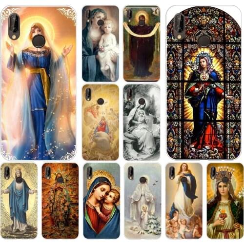 155H Virgin Mary Christian Soft Silicone Tpu Cover Case for huawei p 20 lite pro y6 2017 mate 10 lite