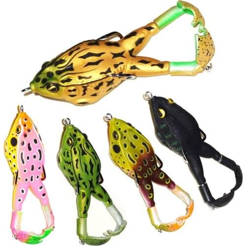 5 Pcs Frog Lure Bass Trout Fishing Lures Kit Set Realistic Frog Soft Swimbait Floating Bait Dropshipping
