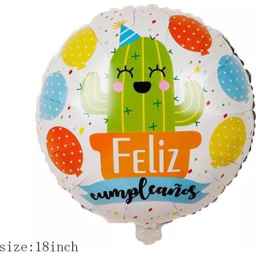 50pcs Cactus Avocado Spanish Happy Birthday Cactus Balloons Mexican Fiesta Theme Birthday Party Decorations Air Balloon Supplies