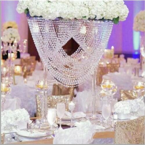 2pcs/lot 80cm tall l acrylic wedding τable centerpiece Acrylic Flower Stand Romantic Road lead Decoration Transparent Cake Tray