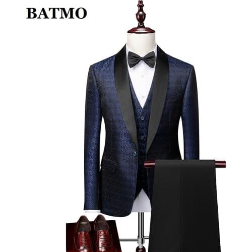 BATMO 2021 new arrival spring casual suits men,mens wedding dress,jackets+pants+vest,1755