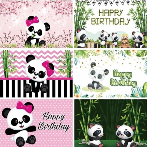 Newborn Baby Shower Boy Girl Panda Bamboo Birthday Backdrop Custom Photography Background For Photo Studio Photophone Photozone
