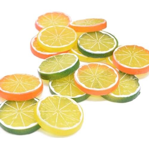 15Pcs/Set Artifical Lemon Slices Realistic Simulation Plastic Fruits for Kitchen Christmas Wedding Decorations Photography Props