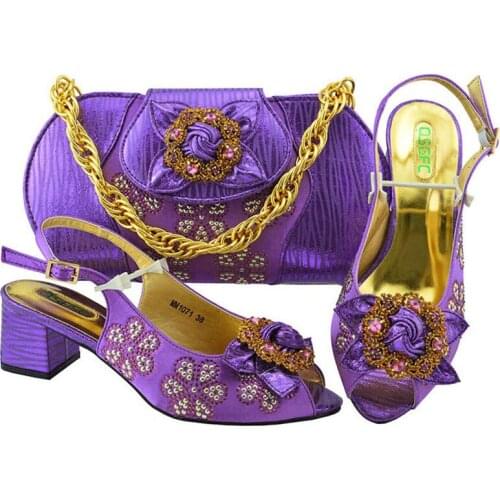 Italian Matching Shoe and Bag Set for Wedding Ladies Sandals with Heels Nigerian Women Party Shoes And Bag