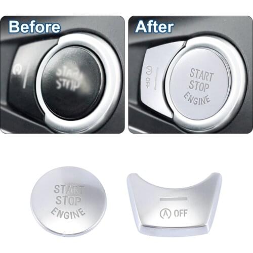 Uxcell Car Off and Engine Start Stop Switch Button Cover Set for BMW 5 Series 2011-2017