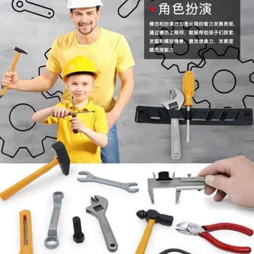 14 Pcs Set Construction Tool Set for Kids Child Career Training Activity Props Dress-Up Pretend Play Accessory