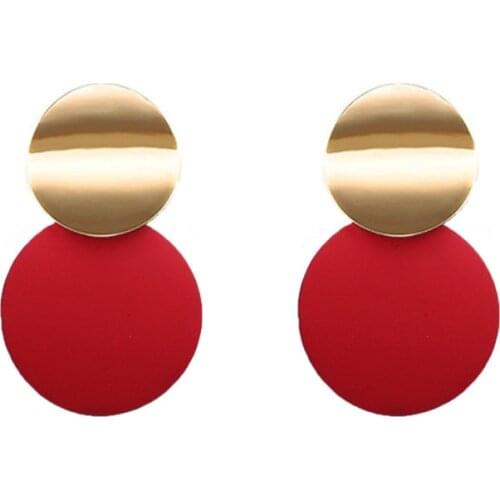 Korean Acrylic Drop Earrings for Women Statement Geometric Round Multicolor Earring 2021 Fashion Trend Female Jewelry