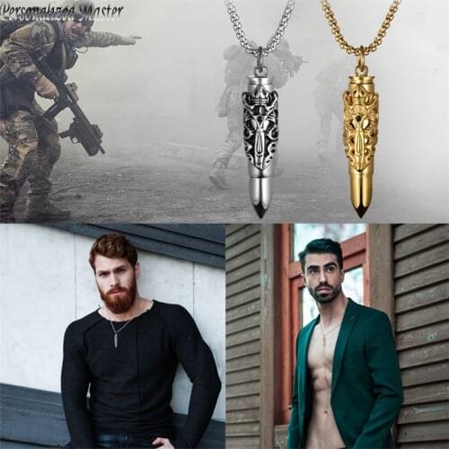 Personalized Master Custom Pendant Stainless Steel Bullet Shape Army urn Necklace for Ash Cremation Keepsake Memorial Jewelry