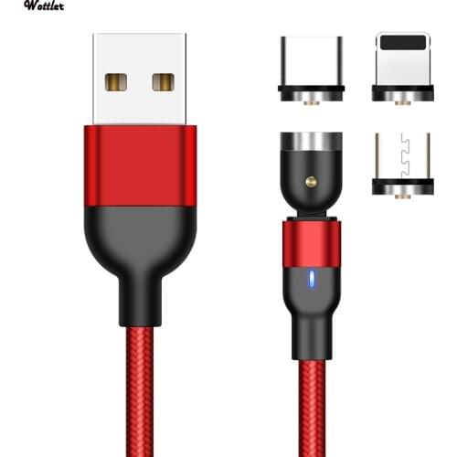 Magnetic USB Cable For iPhone 11 Charger 540 Degree Rotate USB Type C Cable For Samsung Xiaomi Magnetic Micro USB Cables