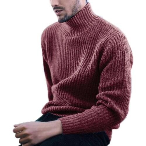 Jerséis de moda para hombre, Jersey informal de manga larga con cuello de tortuga de Color liso, Jersey de punto, ropa para homb
