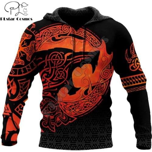Fenrir Viking Tattoo 3D All Over Printed Mens autumn Hoodie Harajuku Unisex Casual Pullover Streetwear Jacket Tracksuits DK146