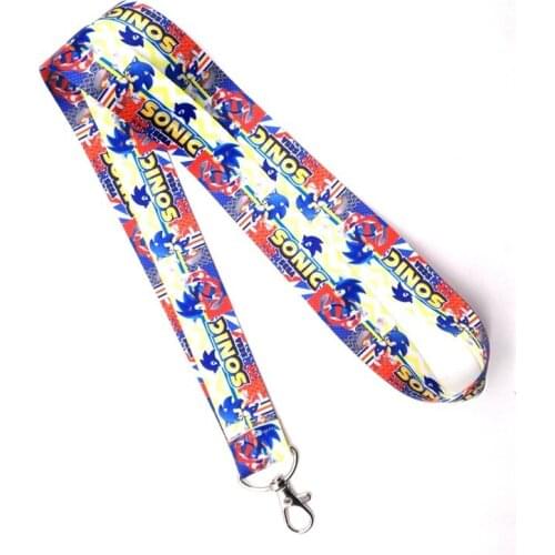 Mew style 10 pcs sonic Badge Lanyard for Keys Mobile Phone Neck Straps Cartoon Keychains Lo