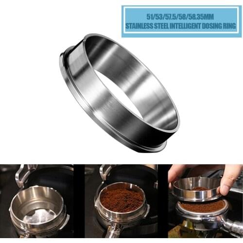 51/53/57.5/58/58.35mm Stainless Steel Intelligent Dosing Ring Brewing Bowl Coffee Powder For Espresso Barista Funnel Portafilter