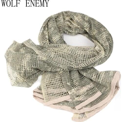 Arab Versatile Camouflage Mesh Scarf Outdoor Muffler Breathable Tactical Hood Muslim Hijab Shemagh Tactical Hunting Accessories