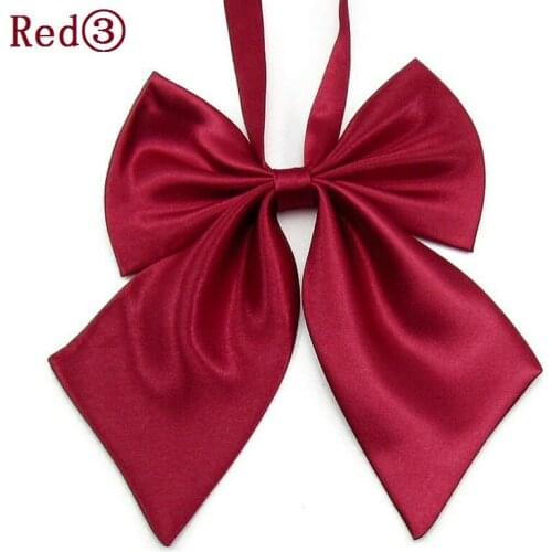 Fashion solid bow ties neck tie for women ascot necktie cravat