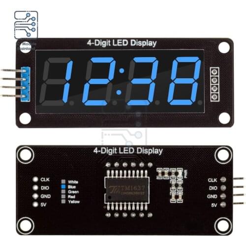 0.56" Display 4-Digit LED Tube Decimal 7 Segments Clock Double Dots Module 0.56 inch Blue Display For Arduino TM1637