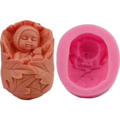 1Pcs Sleeping 3D Baby Modelling For The Baby Shower Favour Gifts Silicone Mold Fondant Silicon Mold Cake Decoration Tools