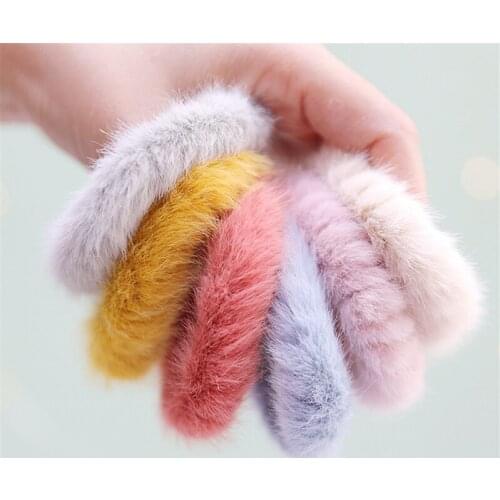 10pcs/lot Sweet girls Cute Little Girls Pompom Hair Ties Macaron Color Pom Pom Elastic Hair Band Hair Ropes Hair Accessories